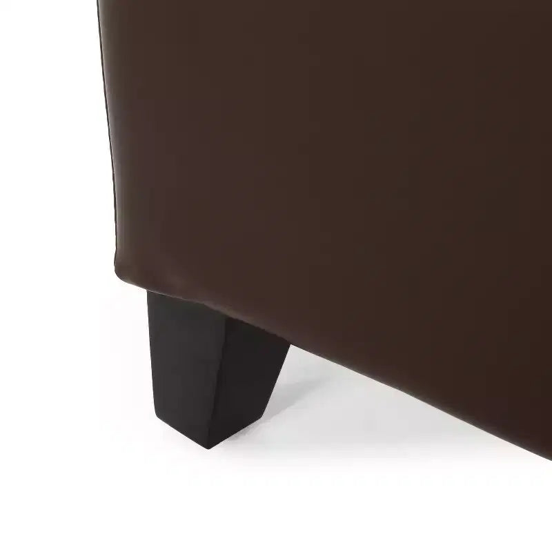 Contemporary Birch Wood Upholstered Storage Ottoman