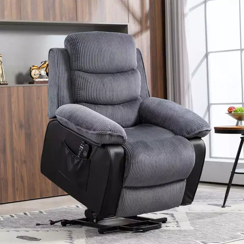 Power Lift Recliner Chair with Massage and Heat, Electric Lift Chair with Remote Controllers and Side Pockets, Gray