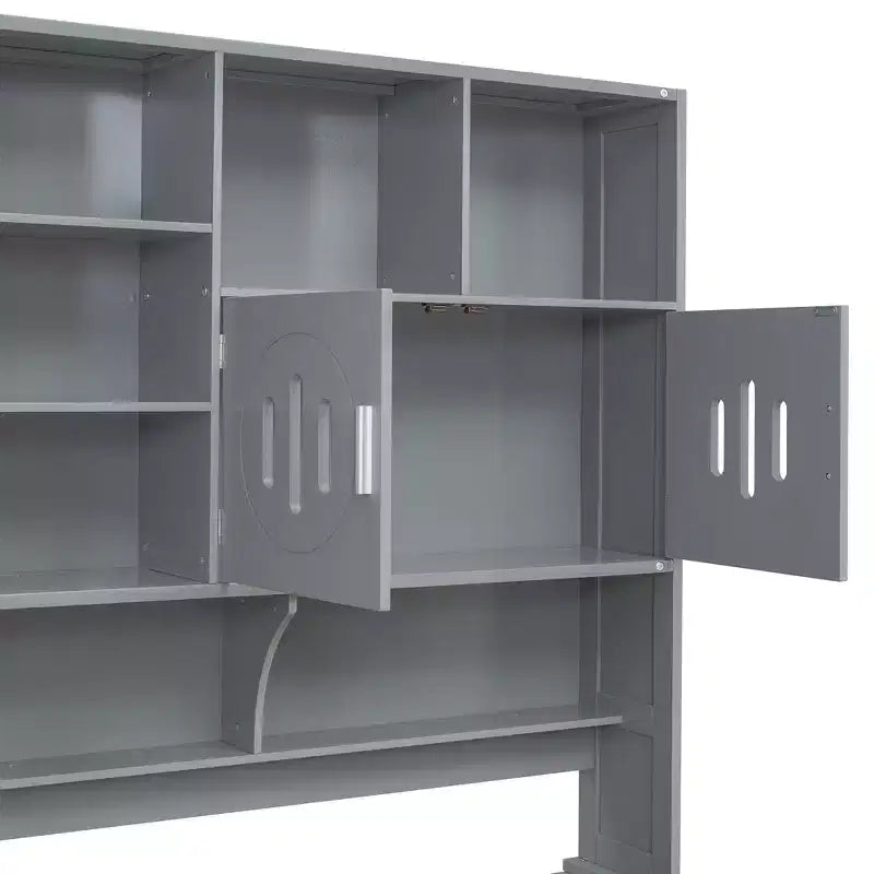 Twin/Full Size Wooden Daybed with 2 Drawers, All-in-One Cabinet and Shelves