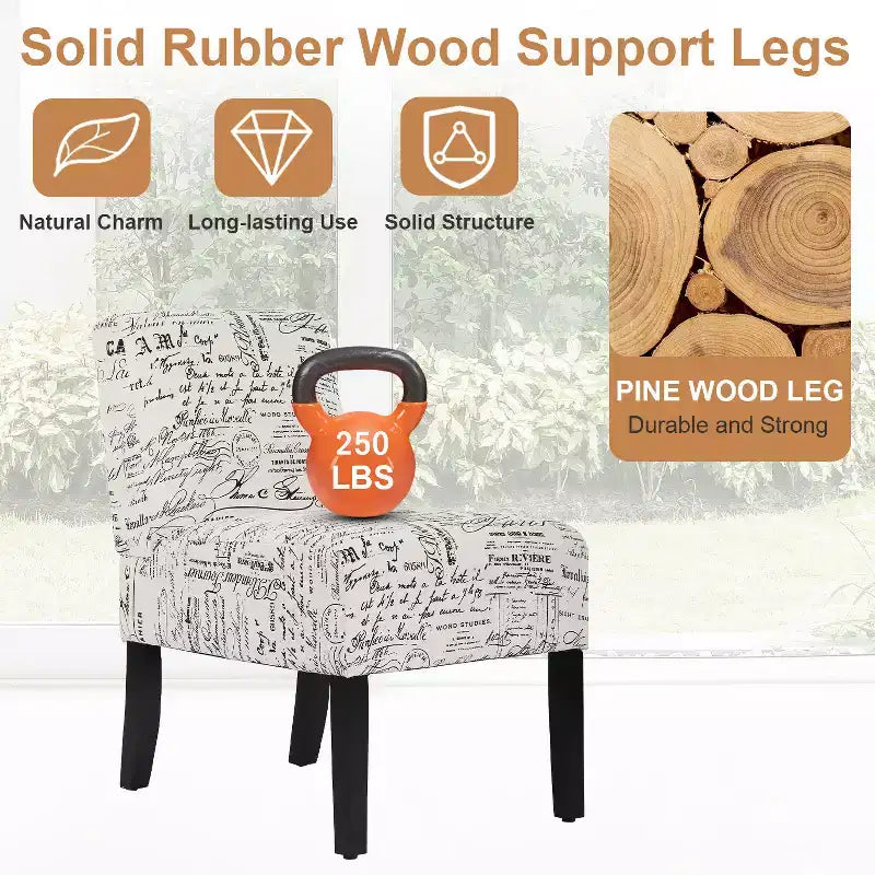 Dining Chair Accent Chair with Soft Fabric and Backrest for Living Room