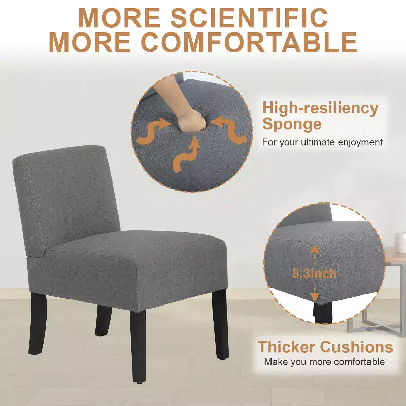 Dining Chair Accent Chair with Soft Fabric and Backrest for Living Room
