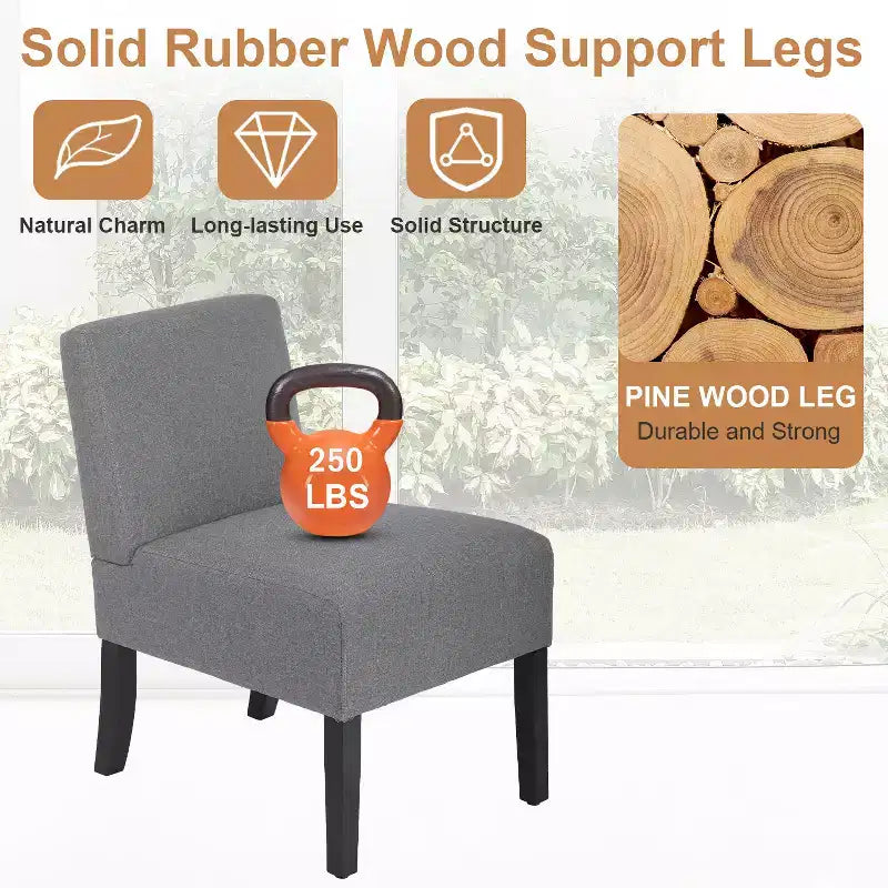 Dining Chair Accent Chair with Soft Fabric and Backrest for Living Room