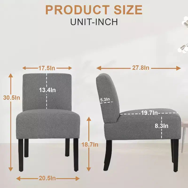 Dining Chair Accent Chair with Soft Fabric and Backrest for Living Room