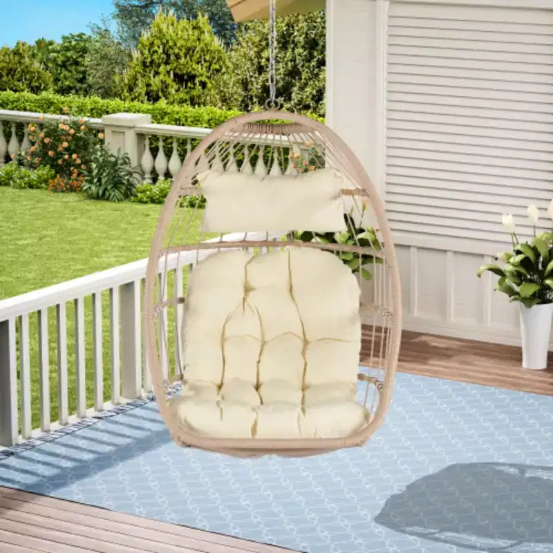 Outdoor Garden Rattan Egg Swing Chair Hanging Chair