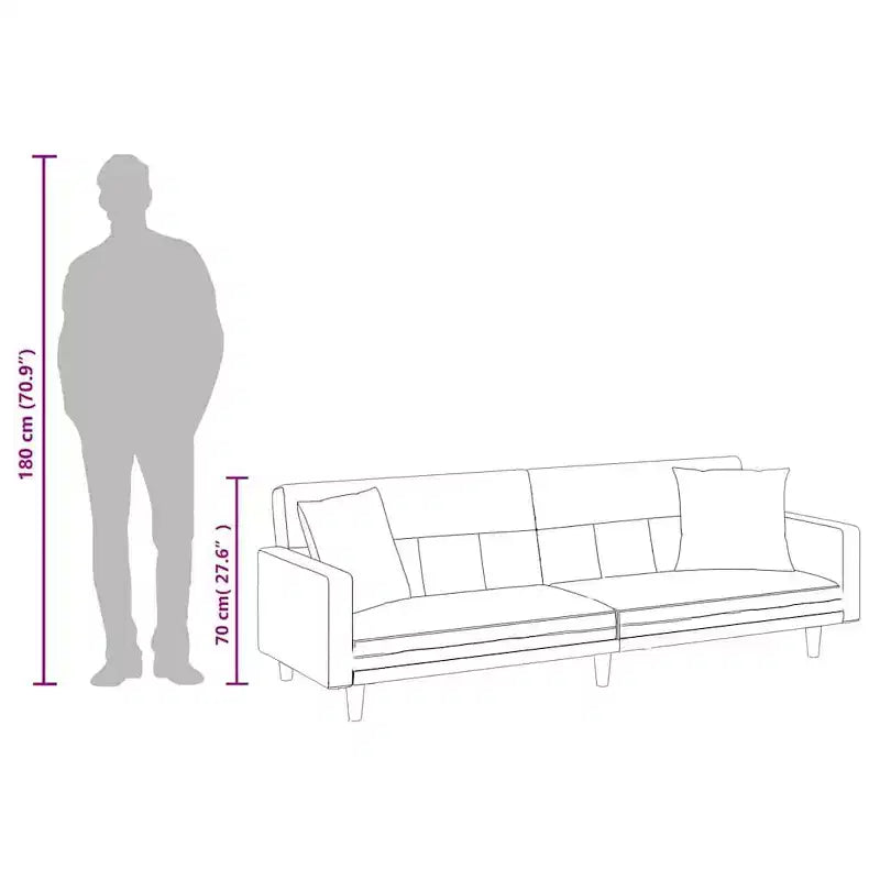 Sofa Bed Loveseat Convertible Sofa Bed with Cushions for Studio Fabric - Light Gray