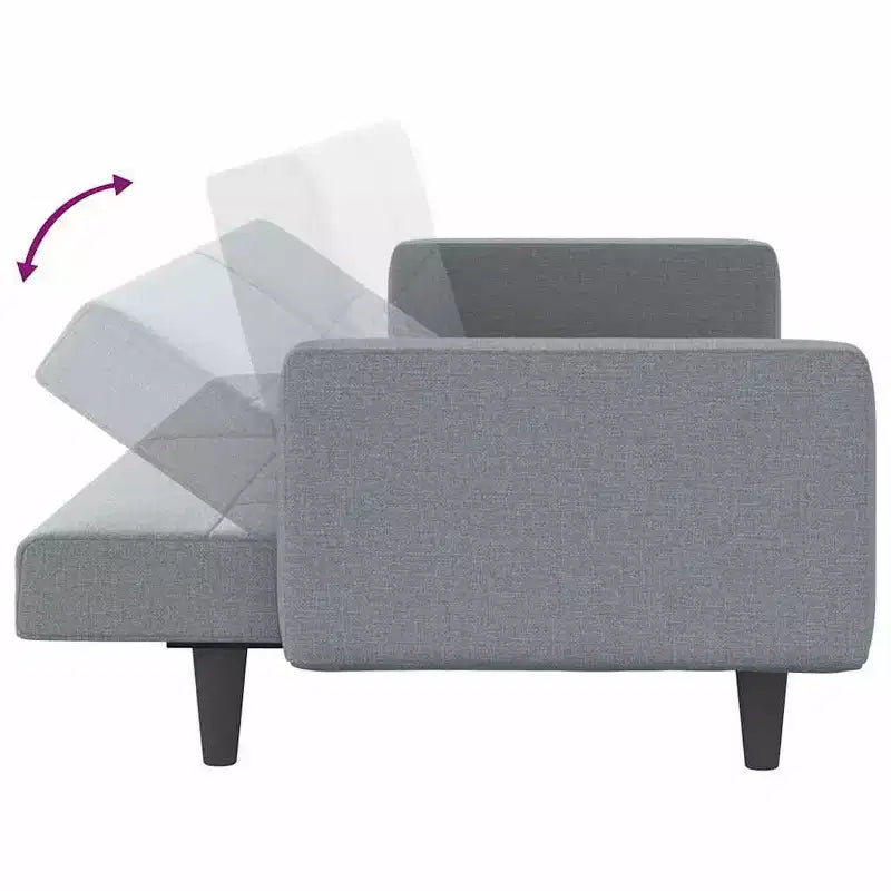 Sofa Bed Loveseat Convertible Sofa Bed with Cushions for Studio Fabric - Light Gray