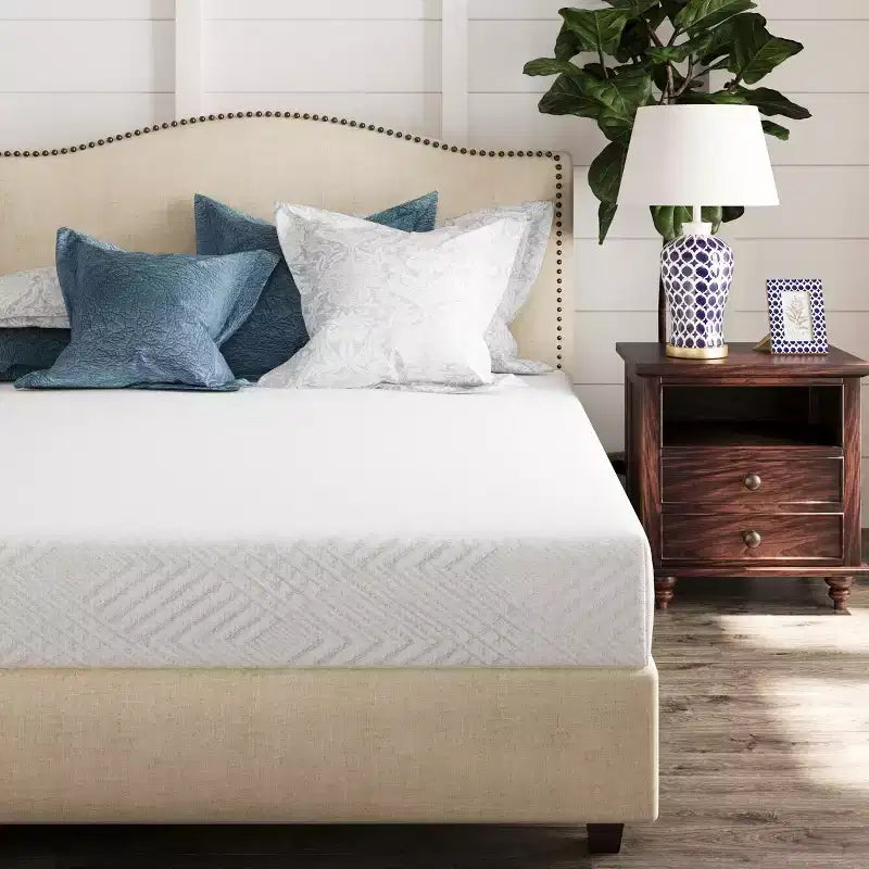 White 8 Medium Gel Green Tea AeroFusion Memory Foam Mattress