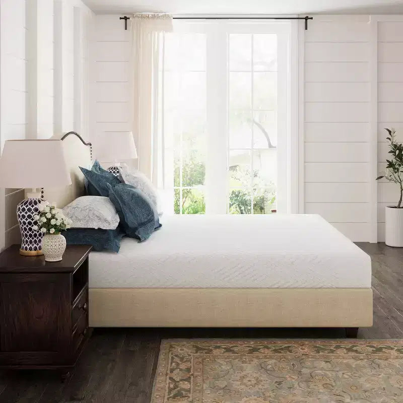 White 8 Medium Gel Green Tea AeroFusion Memory Foam Mattress