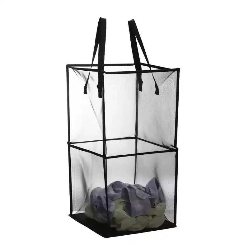 Nylon Mesh Portable Reinforced Handles Laundry Hamper