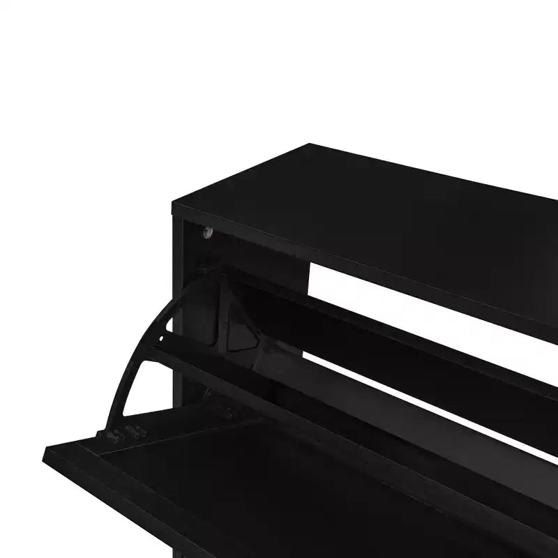 Vatros Rattan 3 Door Shoe Rack Freestanding Modern Shoe Storage Cabinet