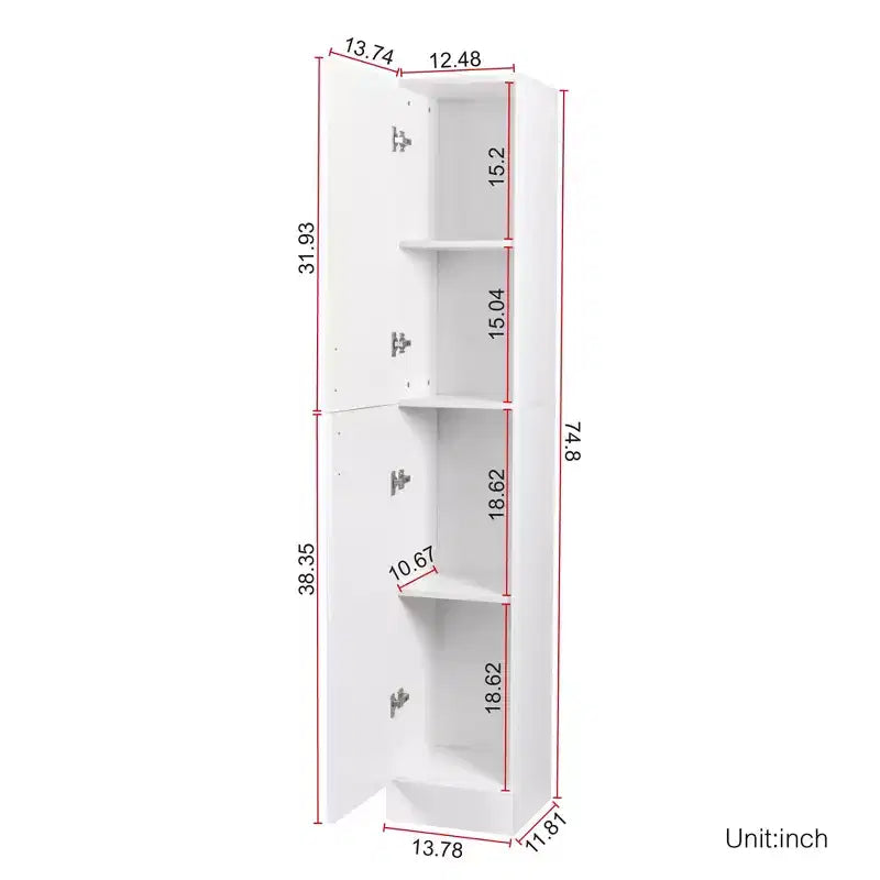 2 Doors Freestanding Decorative Storage Cabinets with Adjustable Shelves