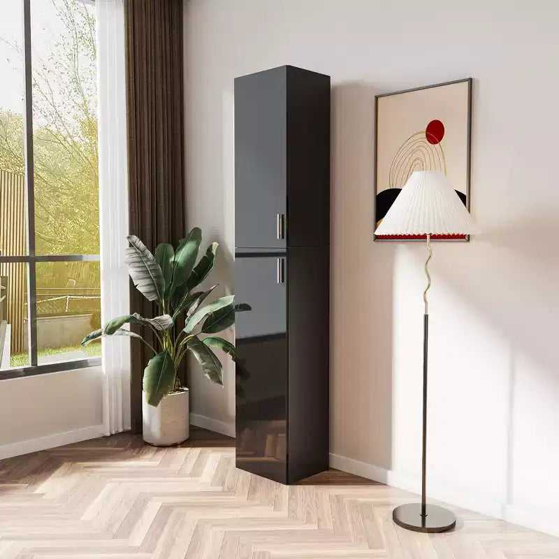 2 Doors Freestanding Decorative Storage Cabinets with Adjustable Shelves