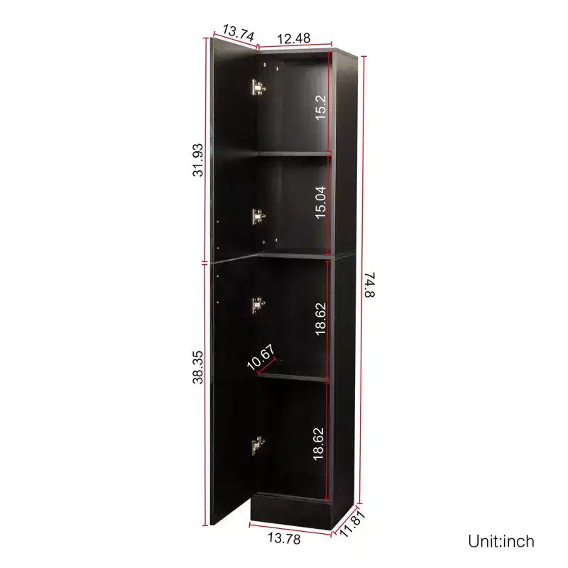 2 Doors Freestanding Decorative Storage Cabinets with Adjustable Shelves