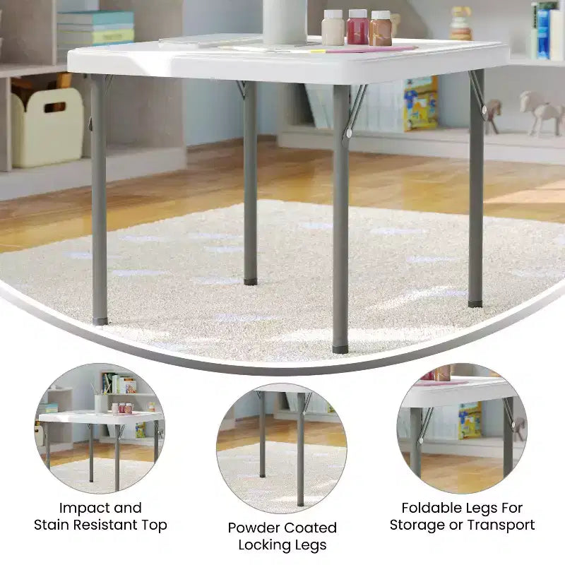 Kid's Plastic Folding Table with Locking Legs