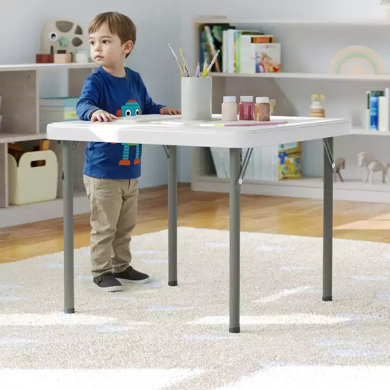 Kid's Plastic Folding Table with Locking Legs