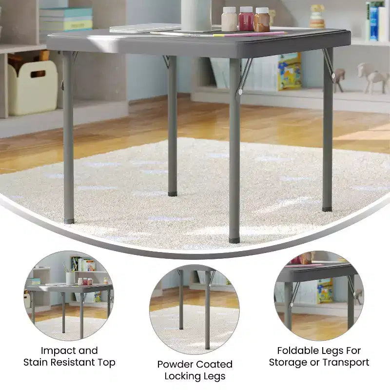 Kid's Plastic Folding Table with Locking Legs