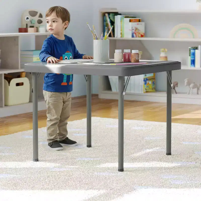 Kid's Plastic Folding Table with Locking Legs