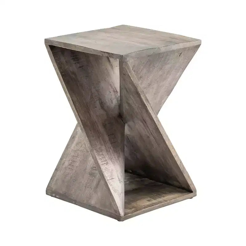 Crestview Collection Square Gray Solid Wood Accent_End Table