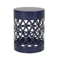 Cylindrical End Table,Side Table, Overlapping Circle Pattern Bedside Table For Living Room 