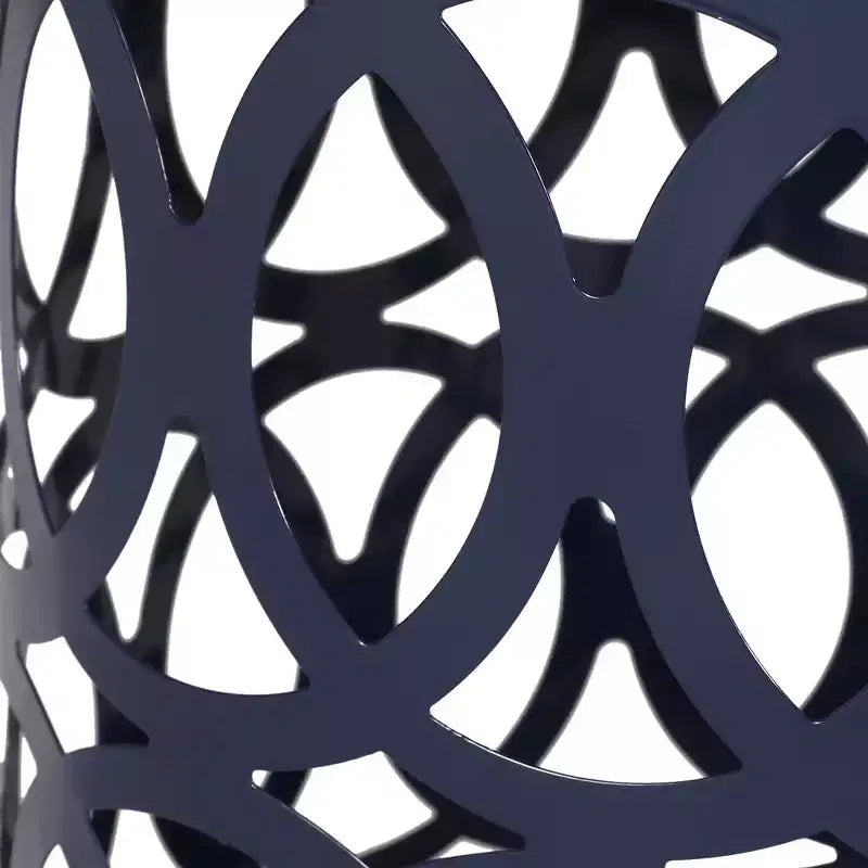 Cylindrical End Table,Side Table, Overlapping Circle Pattern Bedside Table For Living Room