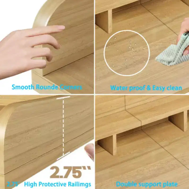 Washer Dryer Countertop,Laundry Wood Shelf Topper,Depth Double Layer Organizer for Dryer Laundry Hamper Counter Storage Organization