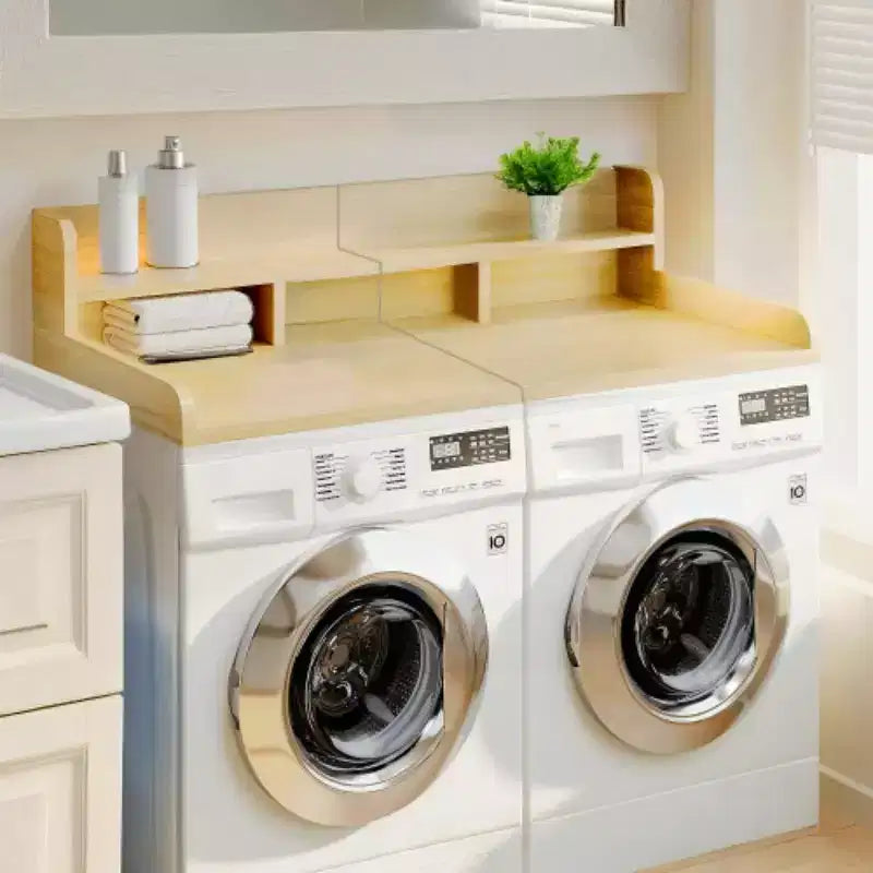 Washer Dryer Countertop,Laundry Wood Shelf Topper,Depth Double Layer Organizer for Dryer Laundry Hamper Counter Storage Organization