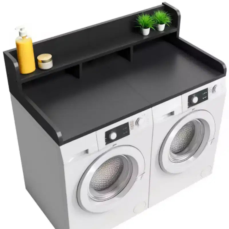 Washer Dryer Countertop,Laundry Wood Shelf Topper,Depth Double Layer Organizer for Dryer Laundry Hamper Counter Storage Organization