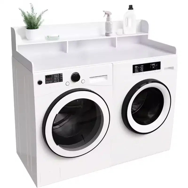 Washer Dryer Countertop,Laundry Wood Shelf Topper,Depth Double Layer Organizer for Dryer Laundry Hamper Counter Storage Organization