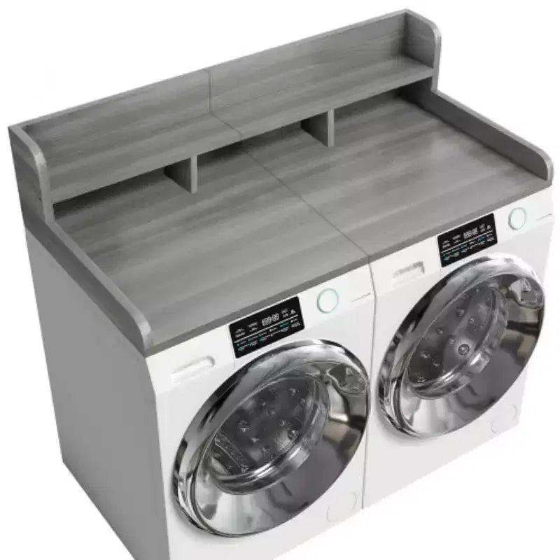 Washer Dryer Countertop,Laundry Wood Shelf Topper,Depth Double Layer Organizer for Dryer Laundry Hamper Counter Storage Organization