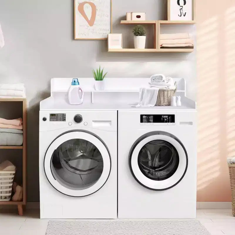 Washer Dryer Countertop,Laundry Wood Shelf Topper,Depth Double Layer Organizer for Dryer Laundry Hamper Counter Storage Organization