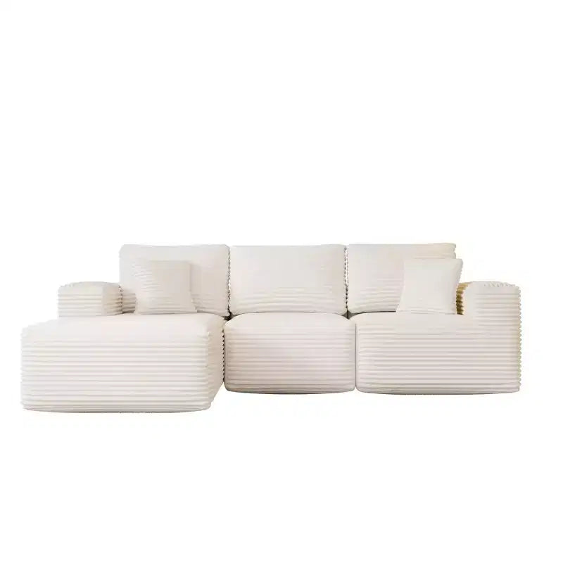 Modular Sectional Sofa with L-Shape Chaise Modern Upholstered Cloud Couches with Throw Pillows for Living Room Bedroom