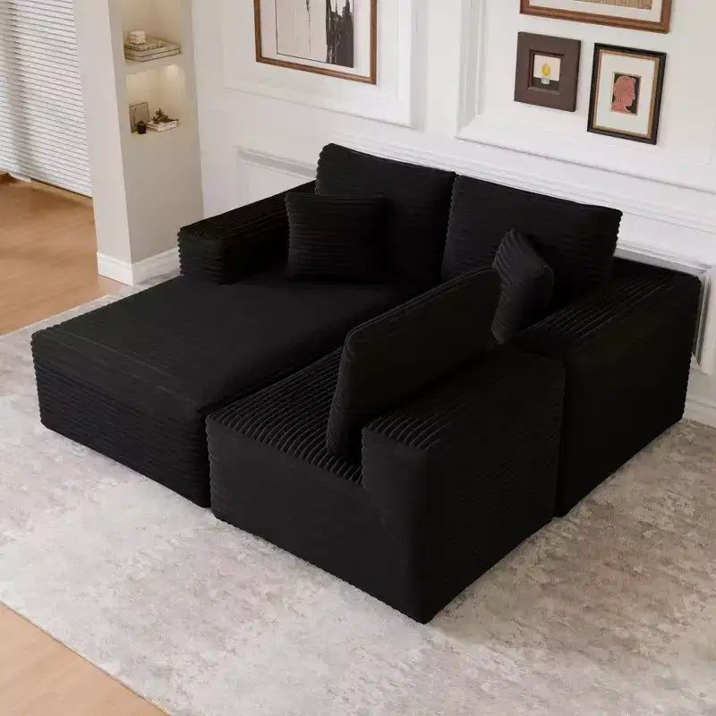 Modular Sectional Sofa with L-Shape Chaise Modern Upholstered Cloud Couches with Throw Pillows for Living Room Bedroom