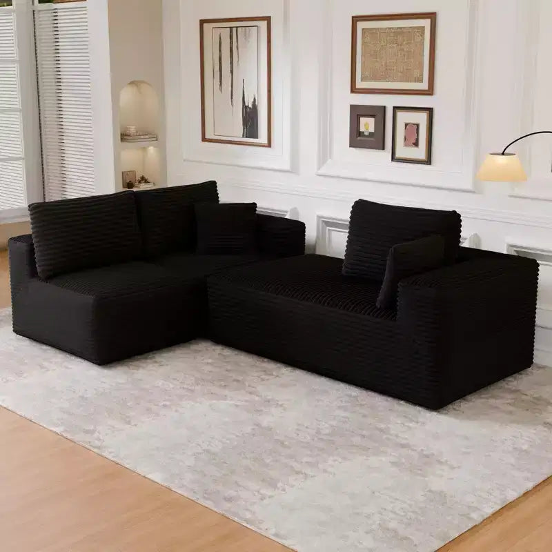 Modular Sectional Sofa with L-Shape Chaise Modern Upholstered Cloud Couches with Throw Pillows for Living Room Bedroom