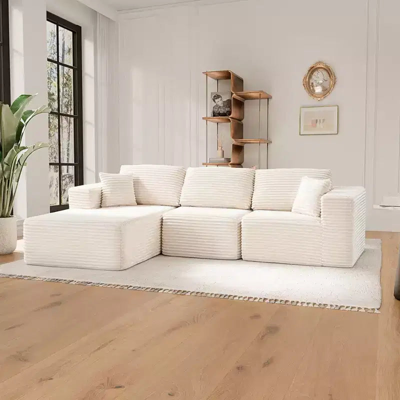 Modular Sectional Sofa with L-Shape Chaise Modern Upholstered Cloud Couches with Throw Pillows for Living Room Bedroom