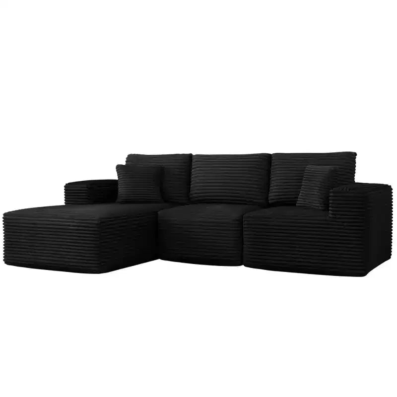 Modular Sectional Sofa with L-Shape Chaise Modern Upholstered Cloud Couches with Throw Pillows for Living Room Bedroom
