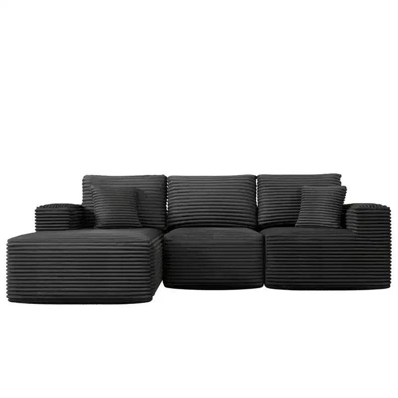 Modular Sectional Sofa with L-Shape Chaise Modern Upholstered Cloud Couches with Throw Pillows for Living Room Bedroom