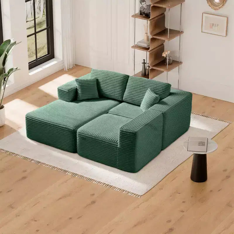 Modular Sectional Sofa with L-Shape Chaise Modern Upholstered Cloud Couches with Throw Pillows for Living Room Bedroom