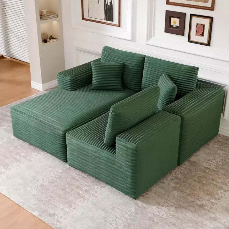 Modular Sectional Sofa with L-Shape Chaise Modern Upholstered Cloud Couches with Throw Pillows for Living Room Bedroom