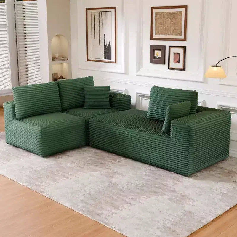 Modular Sectional Sofa with L-Shape Chaise Modern Upholstered Cloud Couches with Throw Pillows for Living Room Bedroom