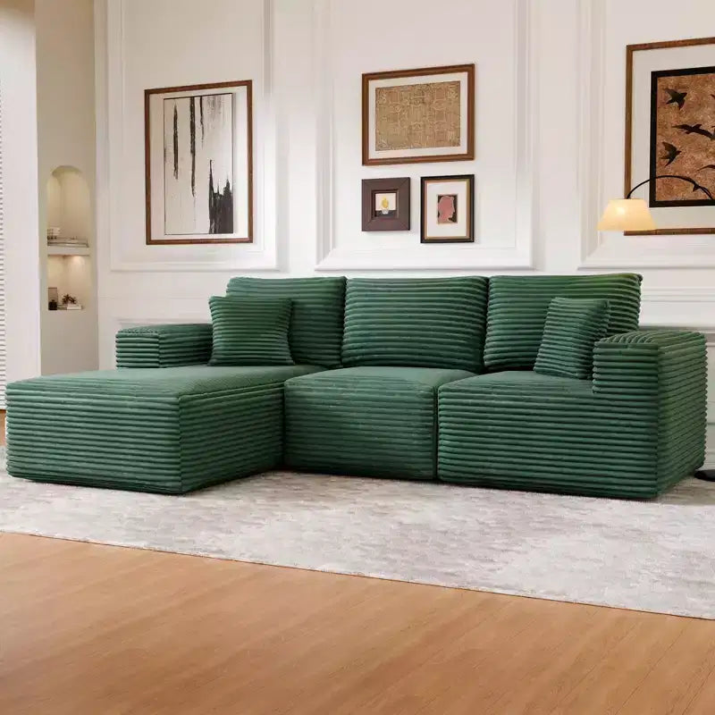 Modular Sectional Sofa with L-Shape Chaise Modern Upholstered Cloud Couches with Throw Pillows for Living Room Bedroom