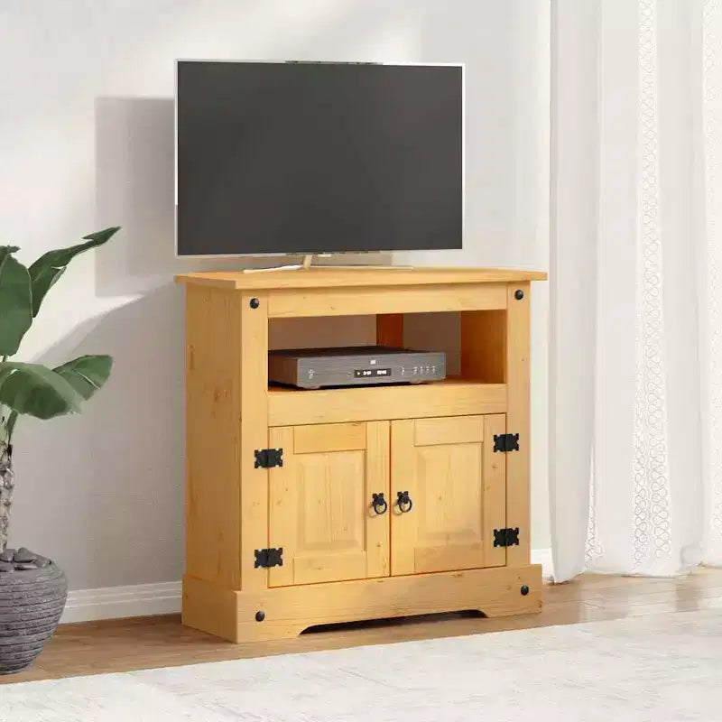 Console Table Waxed Brown Solid Pinewood Medium Console Table - Brown