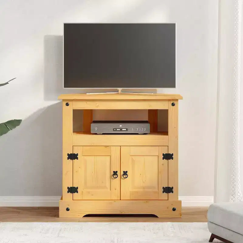 Console Table Waxed Brown Solid Pinewood Medium Console Table - Brown