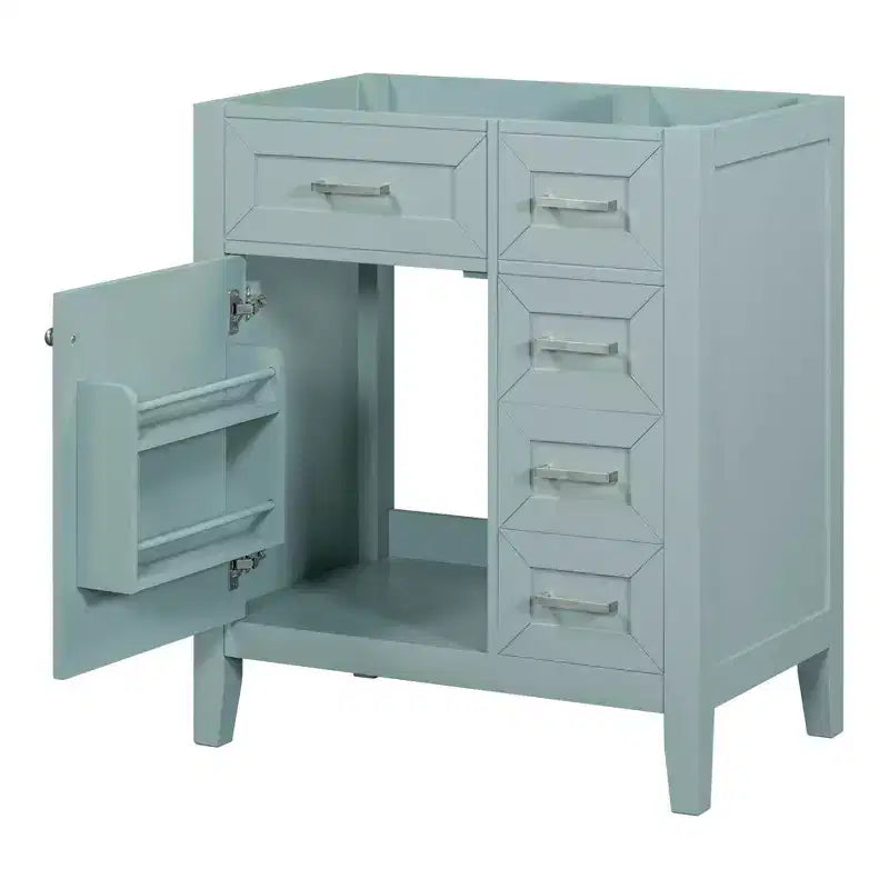 Bathroom Vanity without Sink Cabinet Base Solid Frame MDF Drawers Green