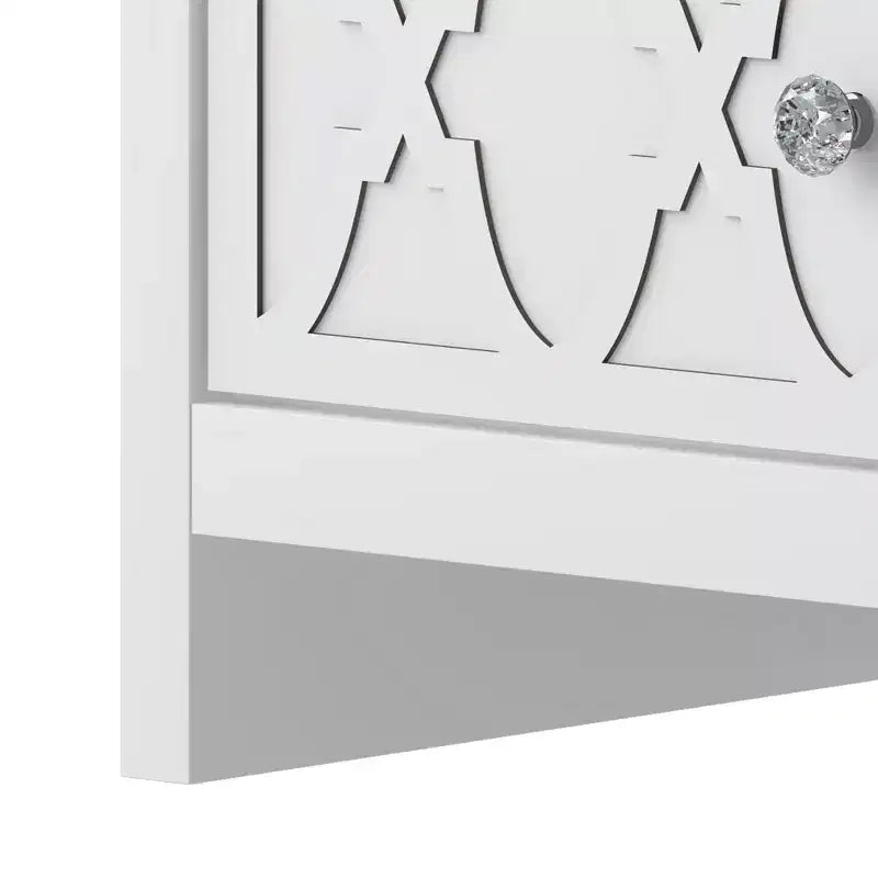 2-Drawer Nightstand with Open Shelf in White 22.8 W  15.7 D  26.8 H