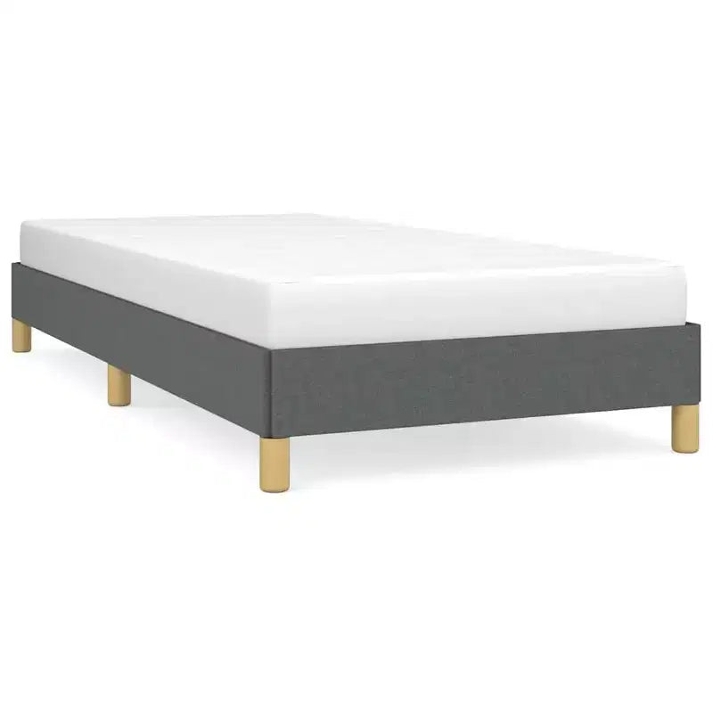 Bed Frame Dark Grey Polyester, Plywood, Engineered Wood Twin XL
