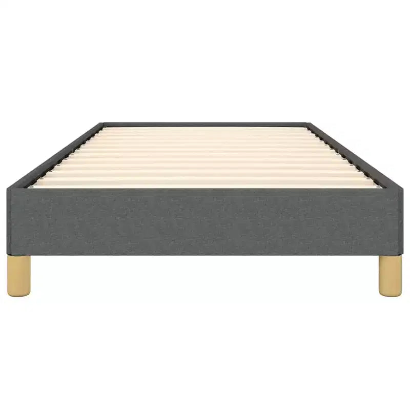Bed Frame Dark Grey Polyester, Plywood, Engineered Wood Twin XL