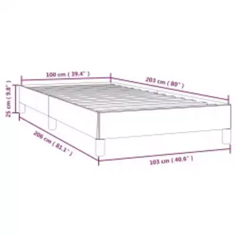 Bed Frame Dark Grey Polyester, Plywood, Engineered Wood Twin XL