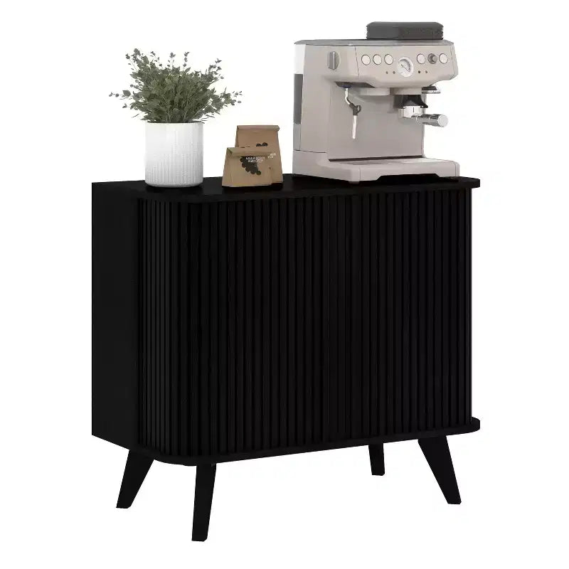 Fluted Door Sideboard Cabinet 27.6 W x 15.6 D x 27.8 H