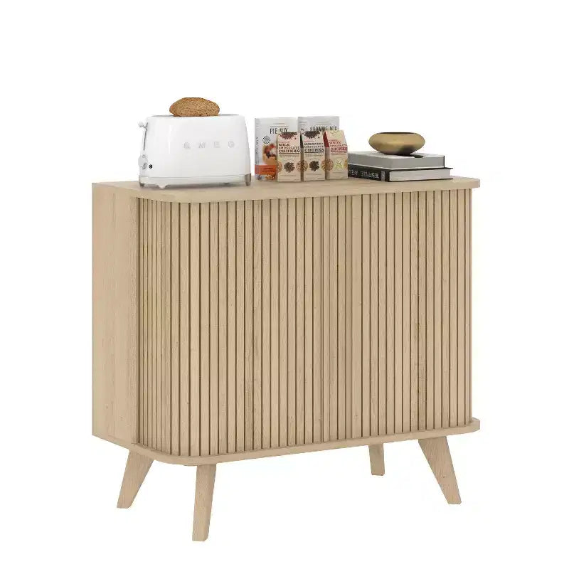 Fluted Door Sideboard Cabinet 27.6 W x 15.6 D x 27.8 H