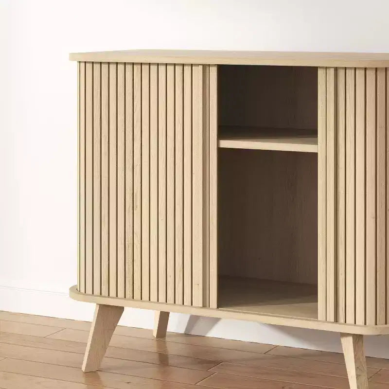 Fluted Door Sideboard Cabinet 27.6 W x 15.6 D x 27.8 H